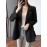 Solid Pocket Button Lapel Long Sleeve Blazer For Women