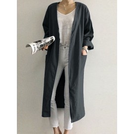 Solid Color Long Sleeve Cardigan Solid Color Long Sleeve Cardigan