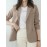 Women Solid Long Sleeve Button Front Lapel Blazer